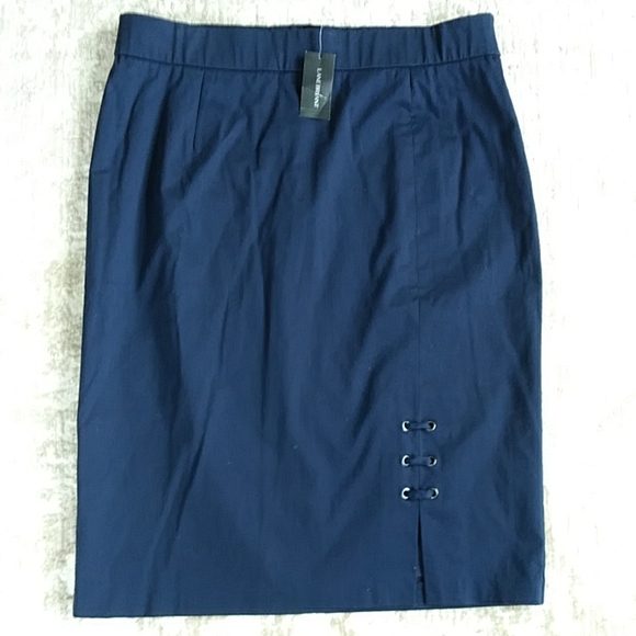 NEW Lane Bryant Grommet Lined Pencil Skirt 14 Navy Blue - Picture 1 of 13
